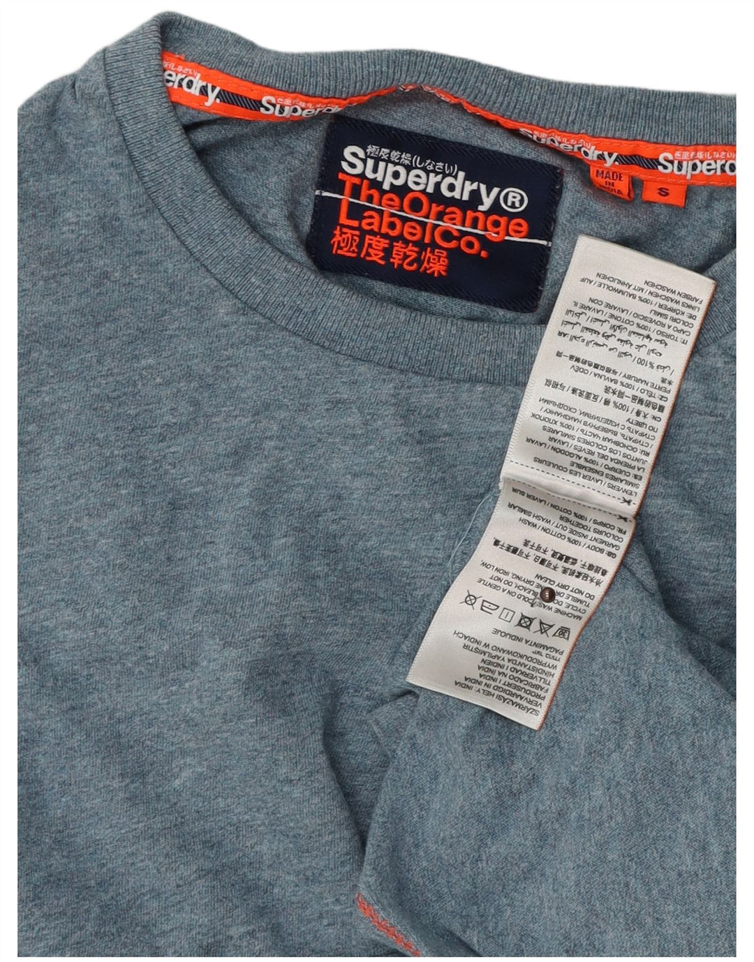 T-shirt da uomo SUPERDRY Top piccola in cotone blu