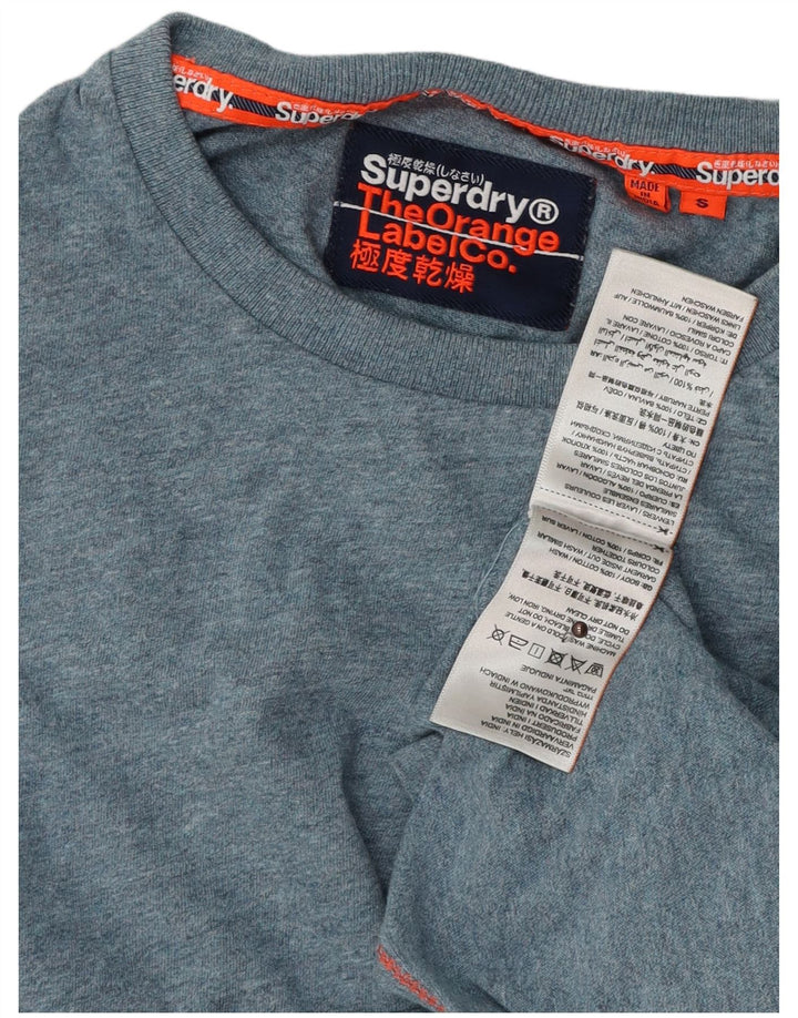 T-shirt da uomo SUPERDRY Top piccola in cotone blu
