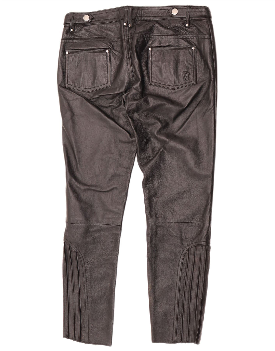 Pantaloni in pelle slim da donna PEPE Jeans W28 L27 in pelle nera