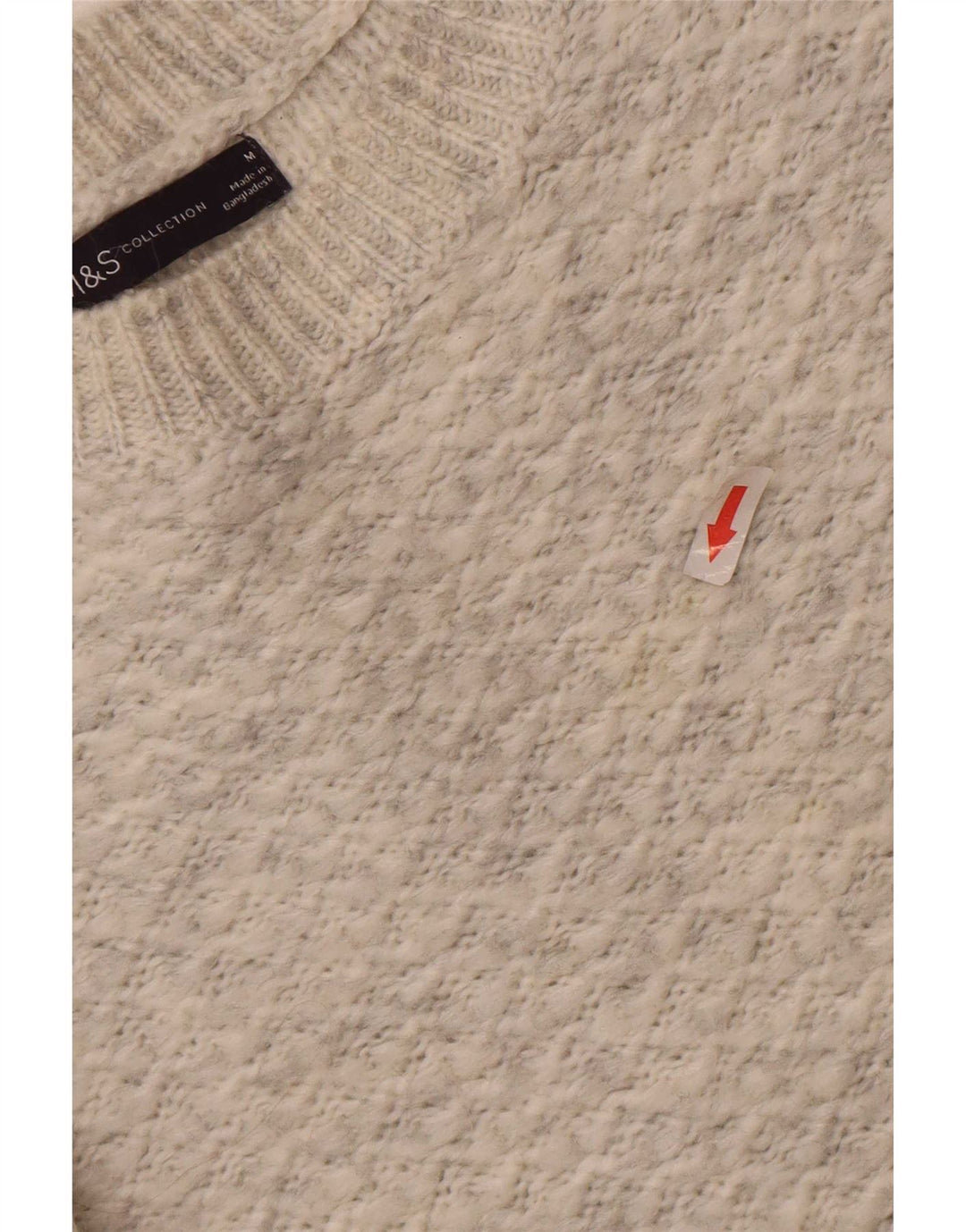 Maglione maglione girocollo da donna Marks & Spencer UK 14 Acrilico grigio medio