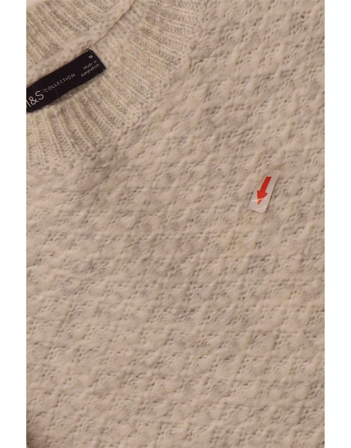 Maglione maglione girocollo da donna Marks & Spencer UK 14 Acrilico grigio medio