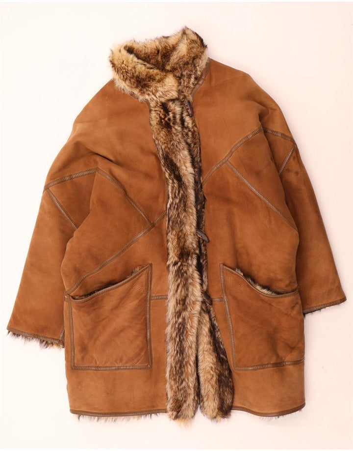 Cappotto in shearling oversize da donna Sinclair EU 40 Shearling marrone medio