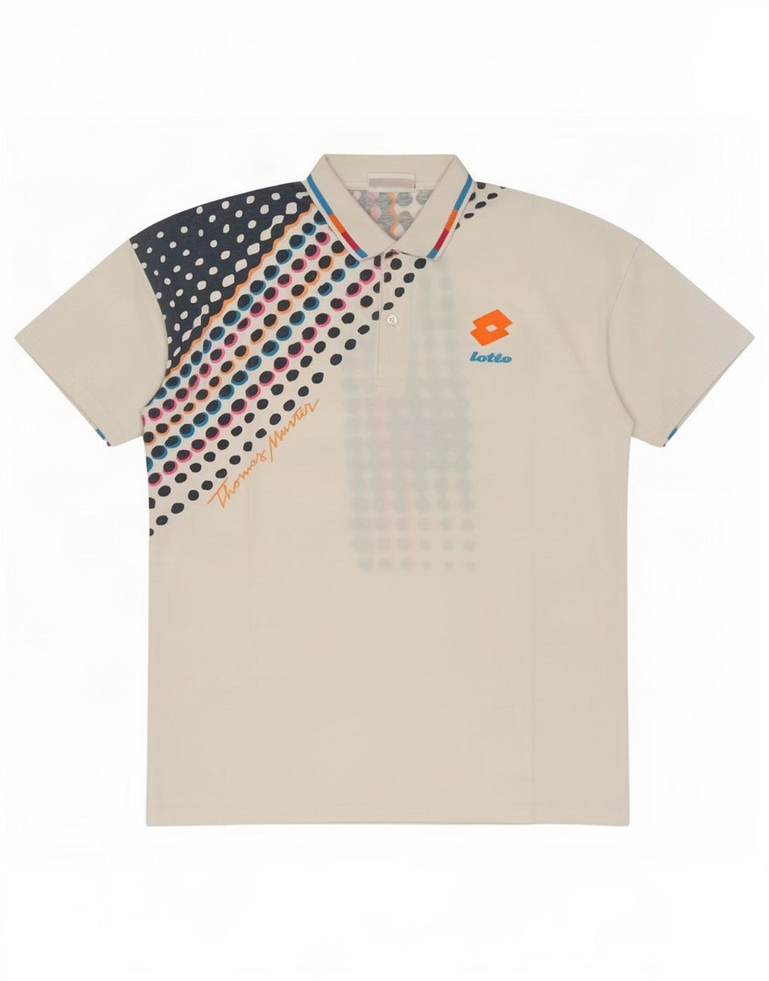 Polo da uomo Lotto Large in cotone maculato bianco
