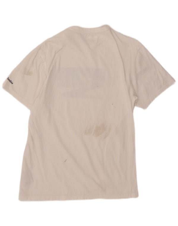 T-shirt grafica da uomo Columbia Top piccola in cotone bianco
