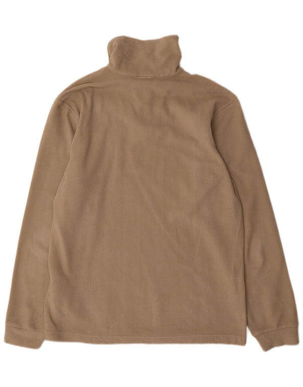 Maglione in pile Champion da uomo con zip e collo, grande, in poliestere beige