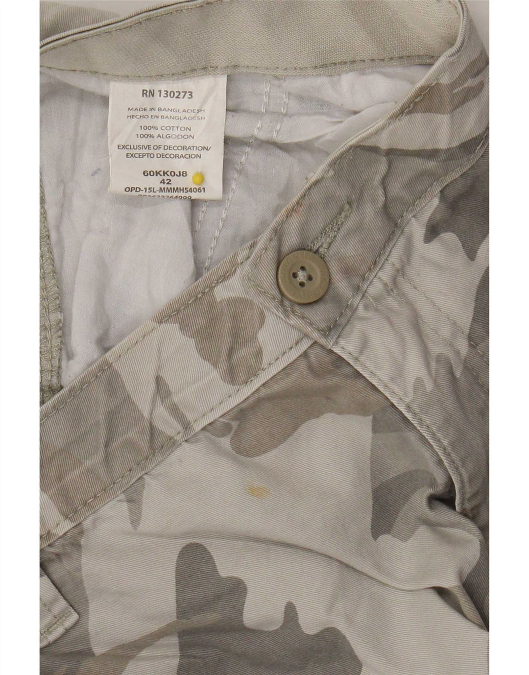 Pantaloncini cargo da uomo Wrangler W42 2XL cotone mimetico grigio