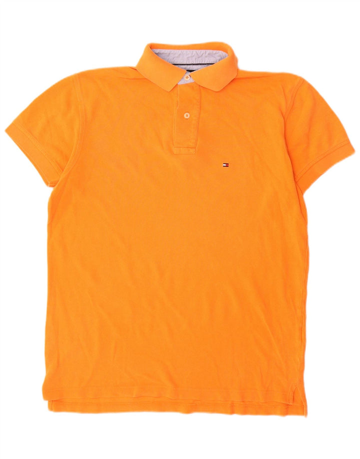 Polo da uomo Tommy Hilfiger piccola in cotone arancione