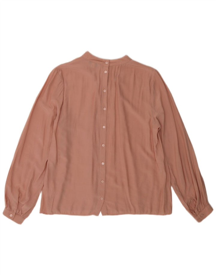 WAREHOUSE Womens Long Sleeve Shirt Blouse UK 12 Medium Pink Viscose