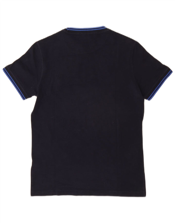 FRED PERRY T-shirt da uomo Top piccola in cotone blu navy