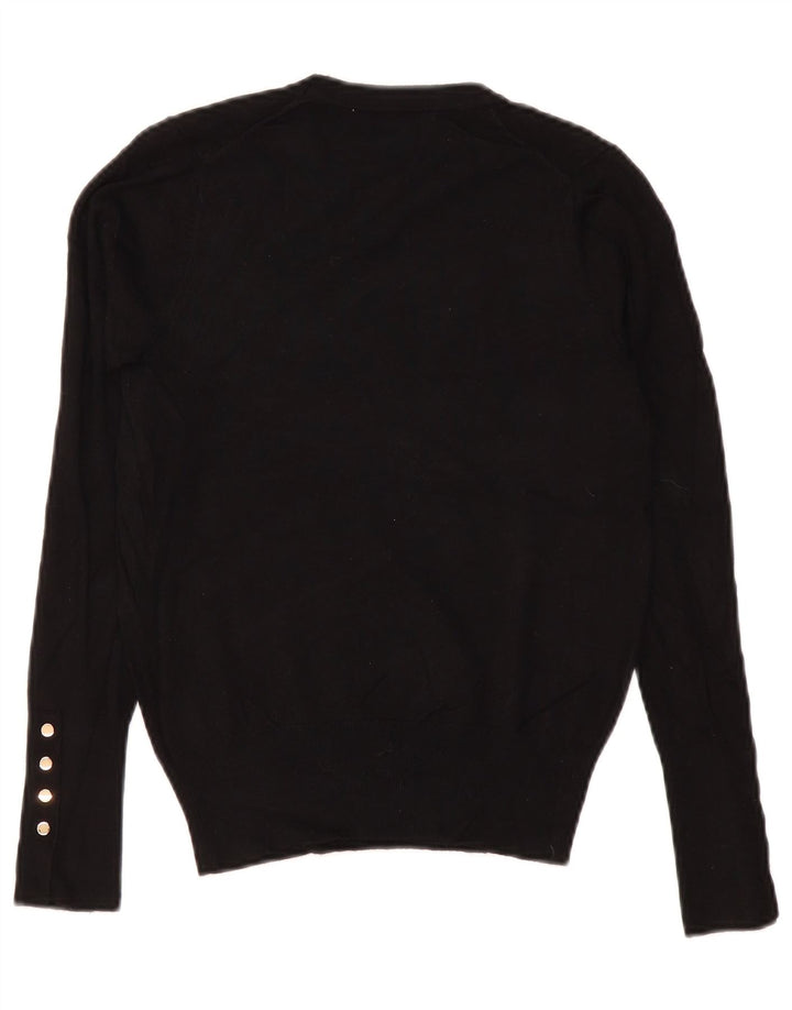Maglione maglione girocollo da donna Zara UK 10 piccolo in viscosa nera