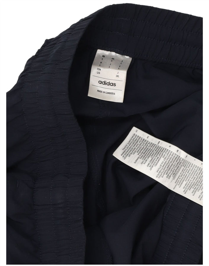 Pantaloni da tuta da uomo Adidas Large in poliestere blu navy