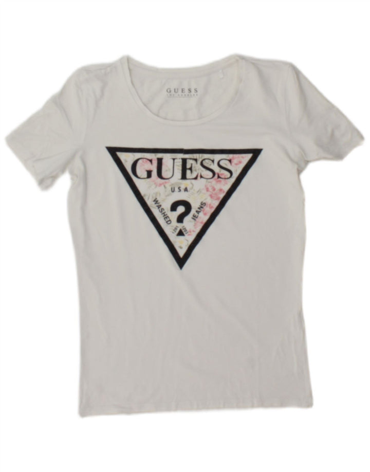 T-shirt grafica da donna Guess Top UK 12 Medium White