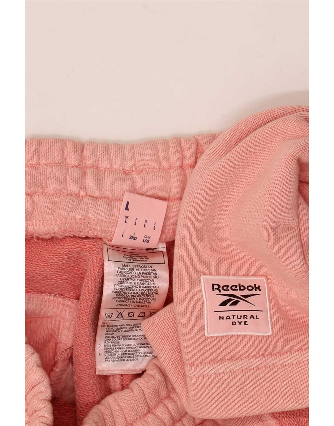 Pantaloncini sportivi Reebok da uomo di grandi dimensioni in cotone rosa