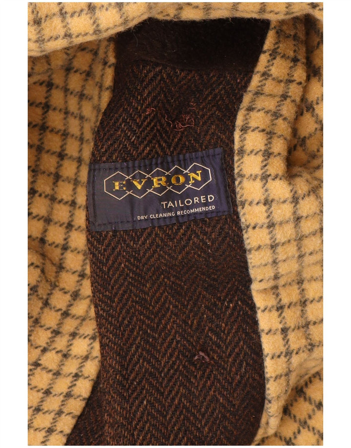 Soprabito vintage da uomo con maniche a 3/4 UK 40 grande spina di pesce marrone