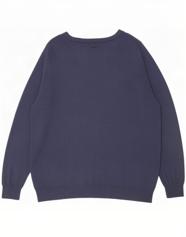 Maglione da donna con scollo a barca con grafica Marks & Spencer UK 20 2XL Blu navy