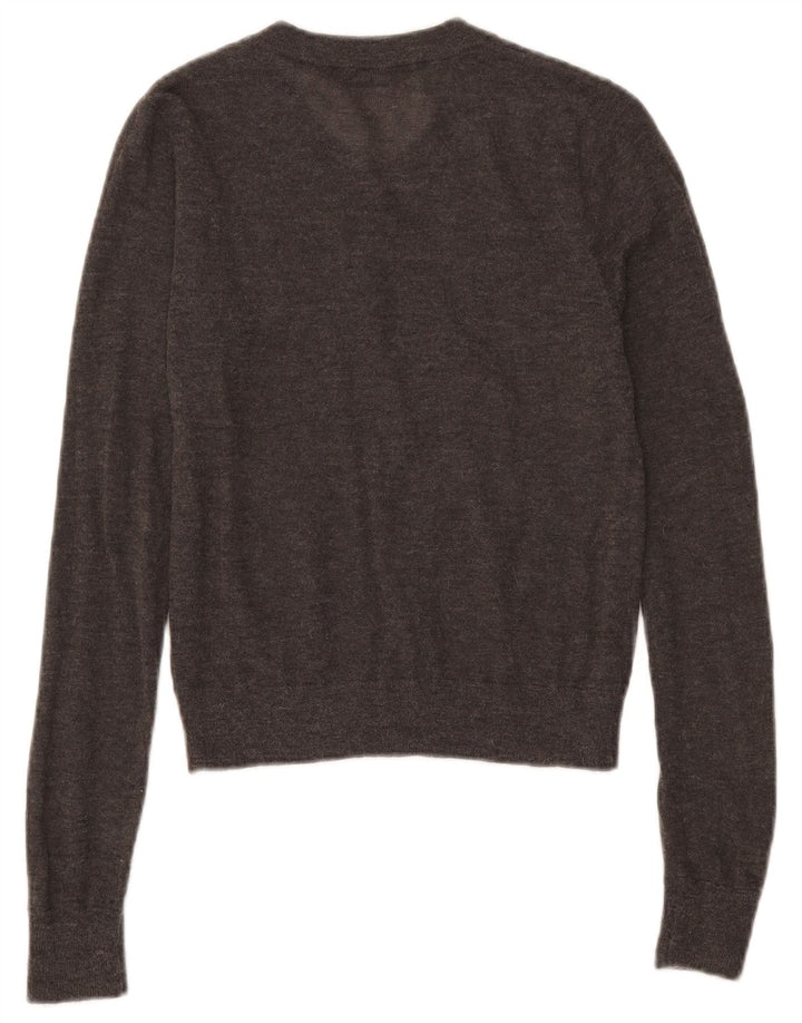 Maglione corto con scollo a V da donna Zara UK 10 piccolo grigio