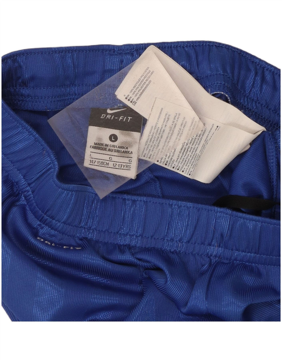 Pantaloncini sportivi Nike da bambino Dri Fit 12-13 anni in poliestere a righe grandi blu