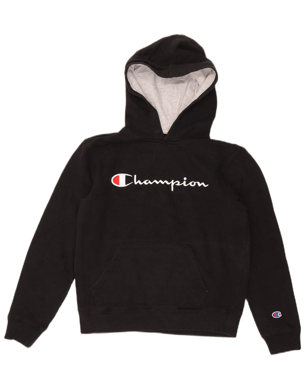 Felpa con cappuccio grafica da donna Champion UK 16 grande cotone nero
