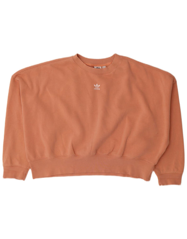 Felpa oversize da donna Adidas Jumper UK 16 Large Orange Cotton