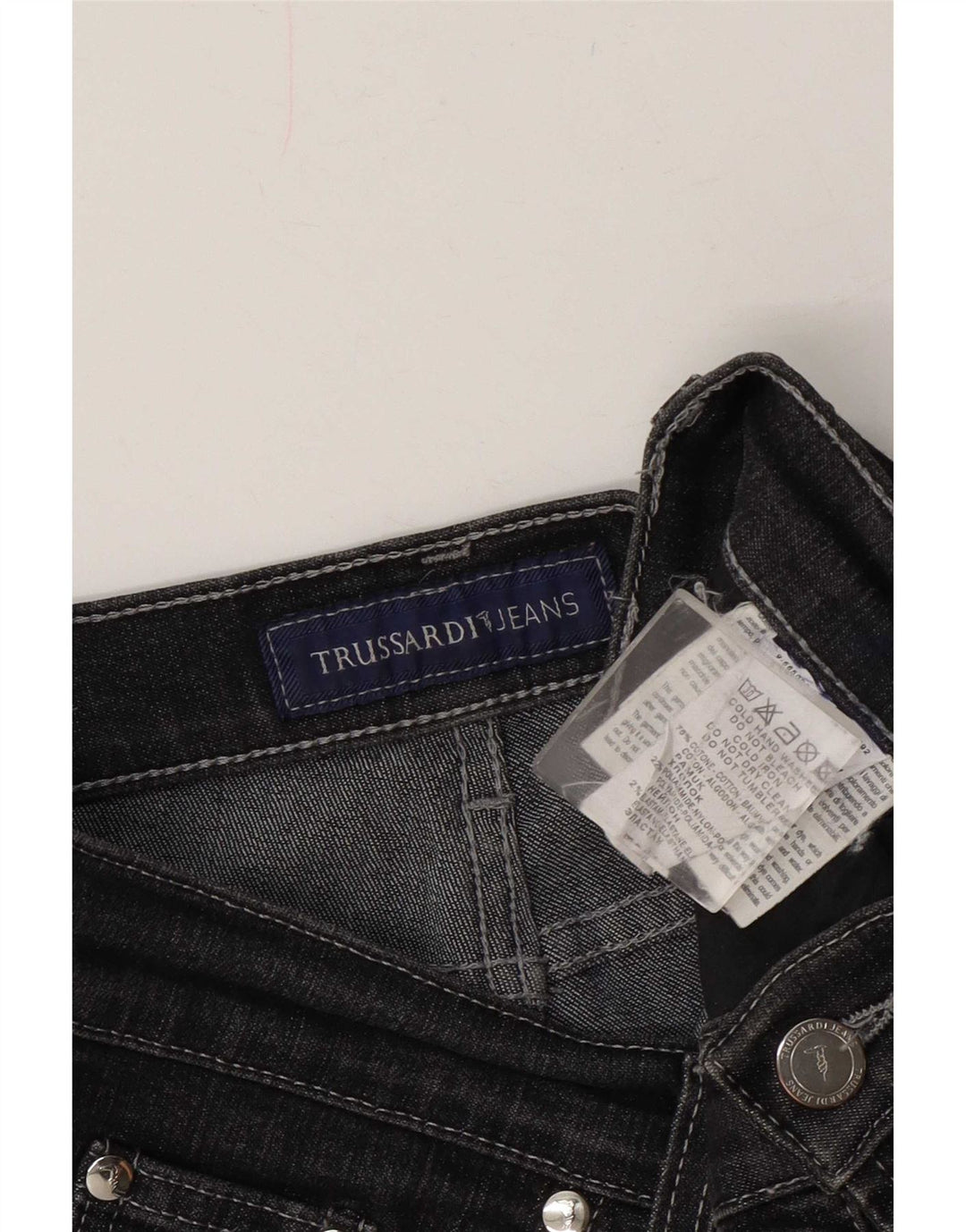 Jeans Dritti Donna Trussardi W28 L30 Cotone Grigio