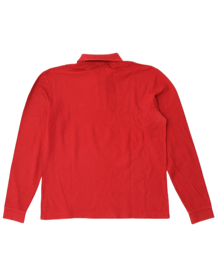 Polo da uomo a maniche lunghe Fila Rosso medio
