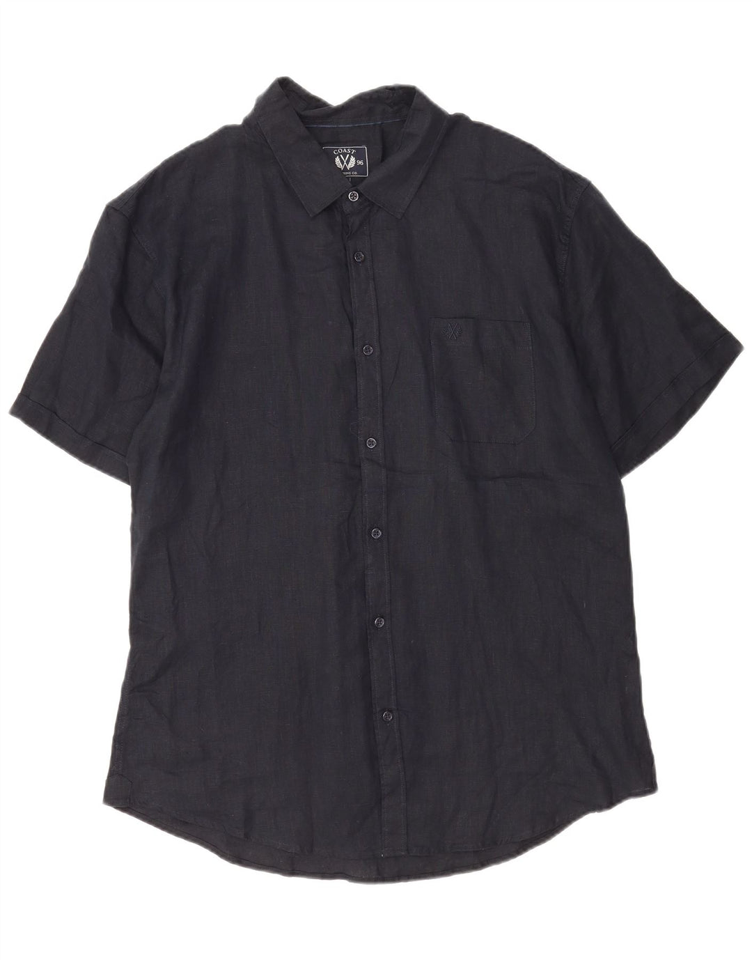 Camicia a maniche corte da uomo Coast 2XL Lino blu navy