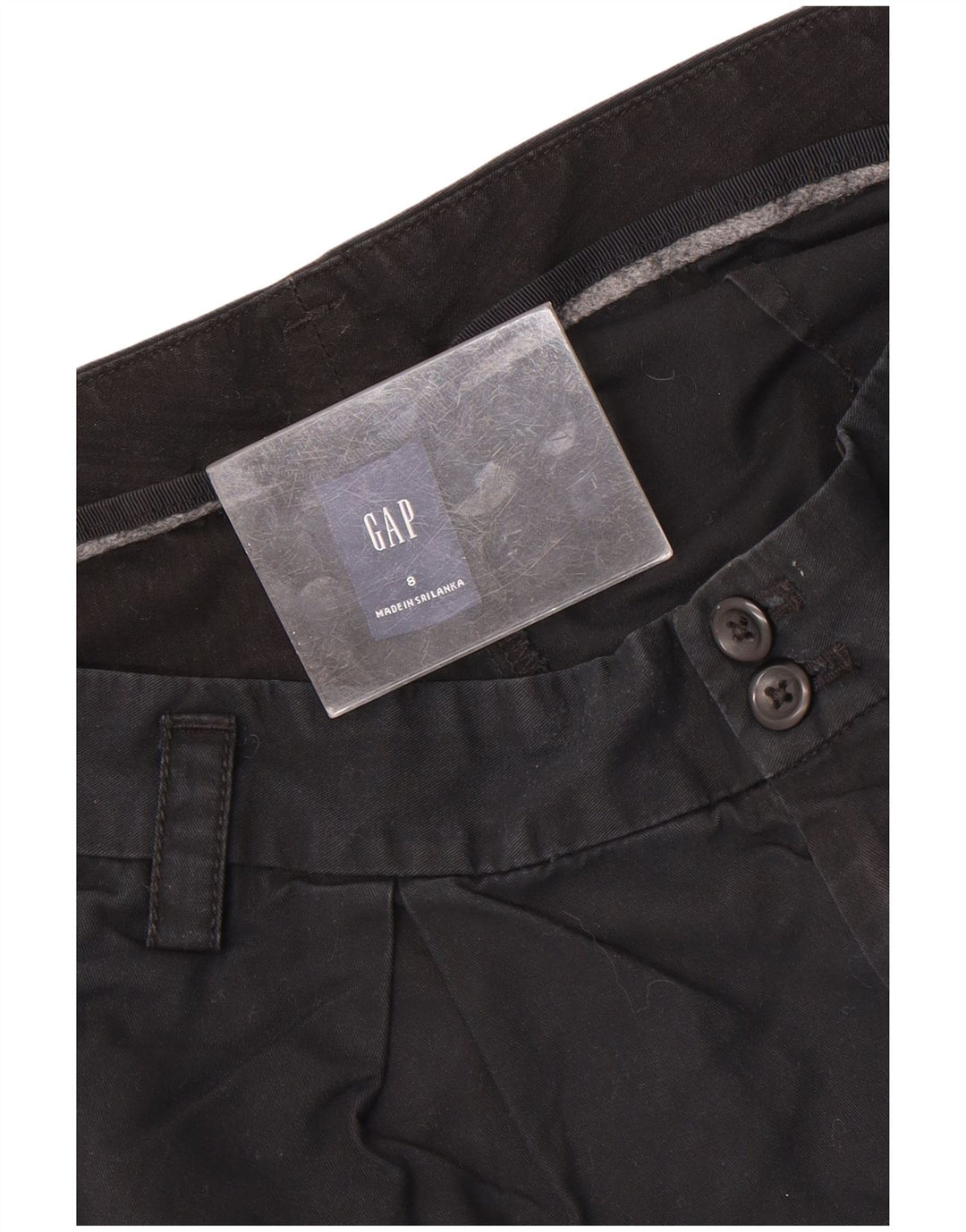Pantaloncini chino da donna Gap UK 12 medi W32 cotone nero