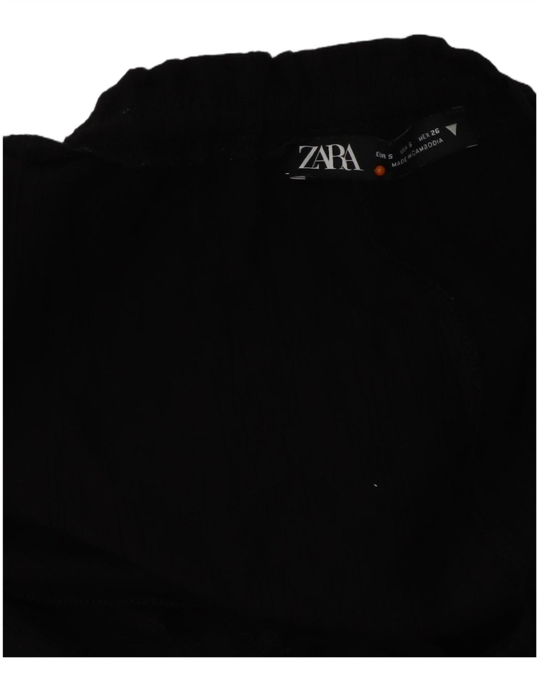 Pantaloni ZARA da donna a vita alta a gamba larga UK 10 piccoli W26 L32 neri