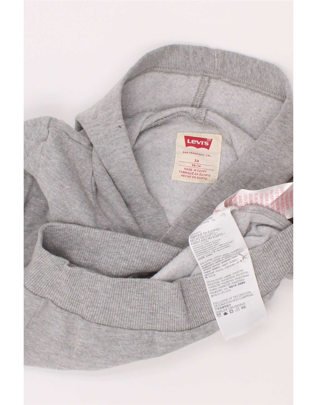 Maglione con cappuccio grafico Levi's per ragazzi 2-3 anni in cotone chiazzato grigio