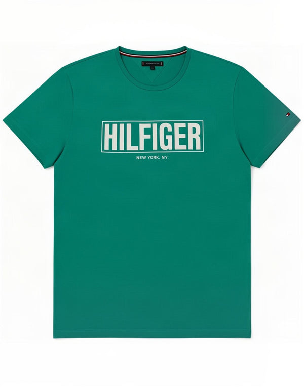 T-shirt grafica da uomo Tommy Hilfiger Top 2XL cotone turchese