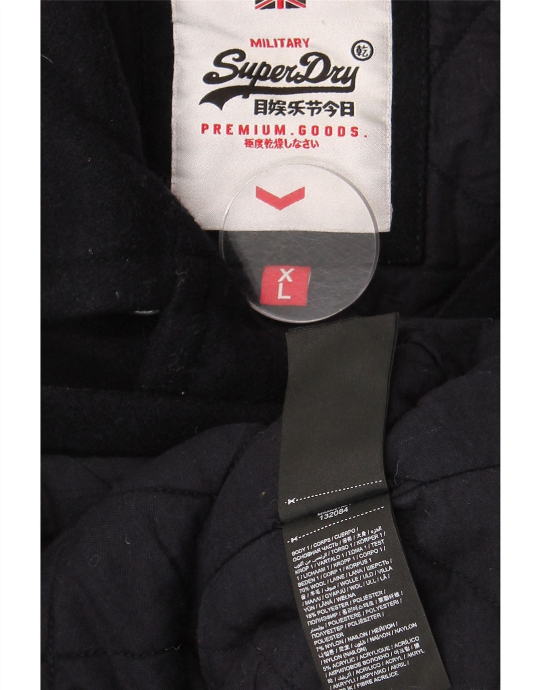 Cappotto da marinaio da donna Superdry UK 18 XL lana blu navy