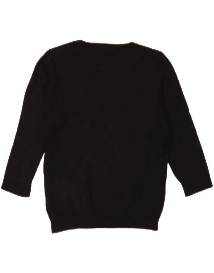 Maglione da donna Marks & Spencer con maniche a 3/4 e scollo a V, UK 12, medio, nero