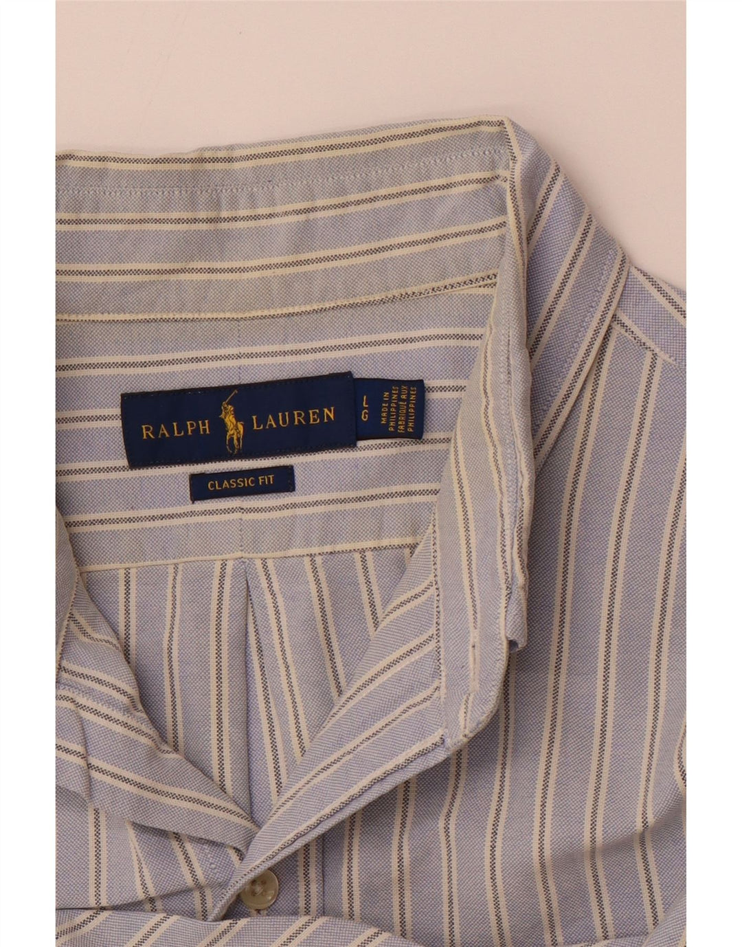 POLO RALPH LAUREN Camicia da uomo a maniche corte vestibilità classica a righe grandi blu