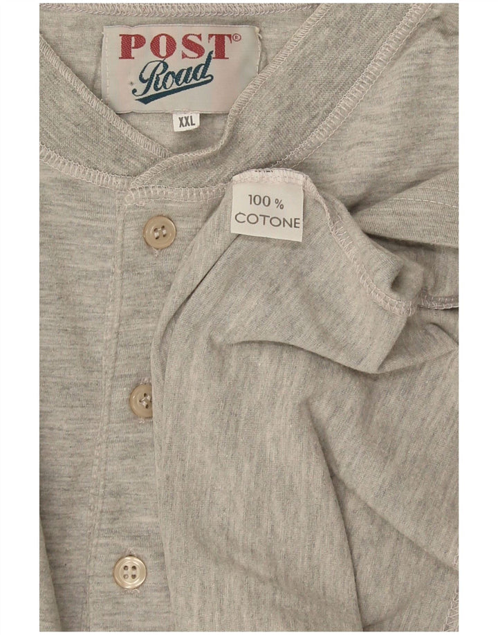 T-shirt da uomo vintage Top 2XL cotone chiazzato grigio