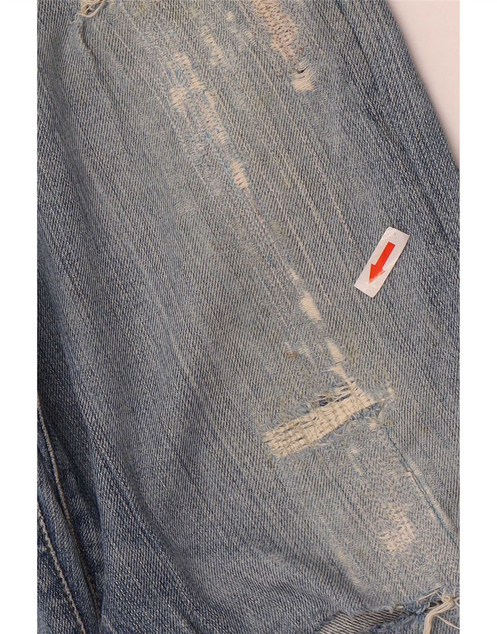 Jeans dritti invecchiati da uomo Armani W31 L29 cotone blu