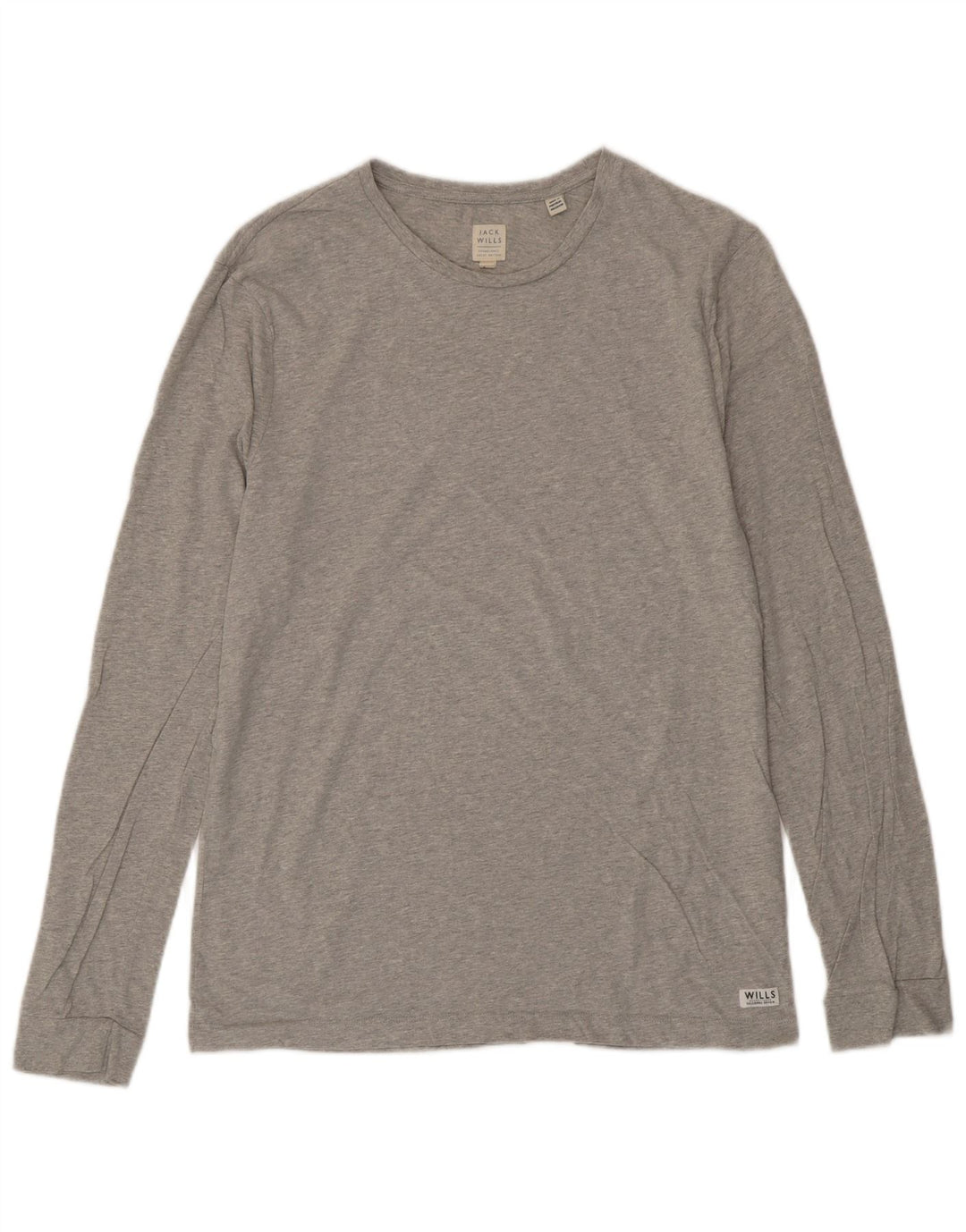 JACK WILLS Top da uomo a maniche lunghe in cotone grigio medio