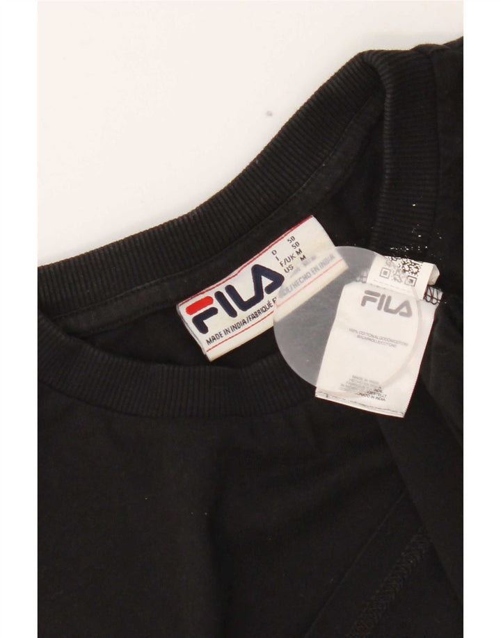 T-shirt grafica da uomo Fila Top in cotone nero medio