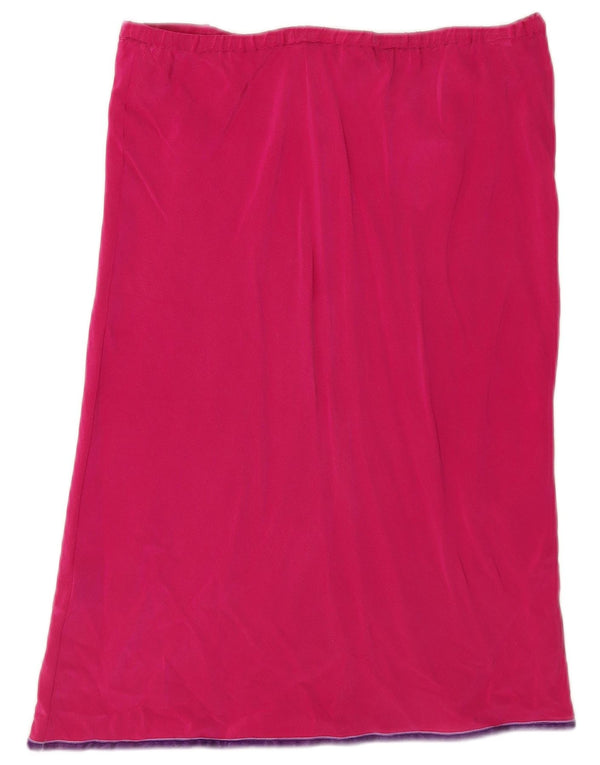 Gonna dritta da donna Boden UK 10 piccola W32 seta rosa