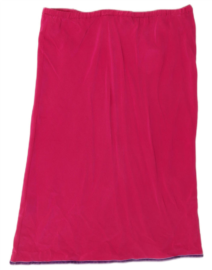 Gonna dritta da donna Boden UK 10 piccola W32 seta rosa