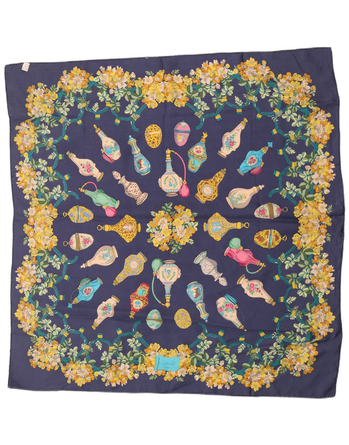 Sciarpa quadrata grafica da donna Gucci Taglia unica Classica in seta floreale blu navy