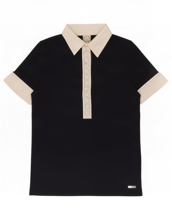 Polo da yachting da donna Paul & Shark UK 14 Large Blu Navy Colorblock
