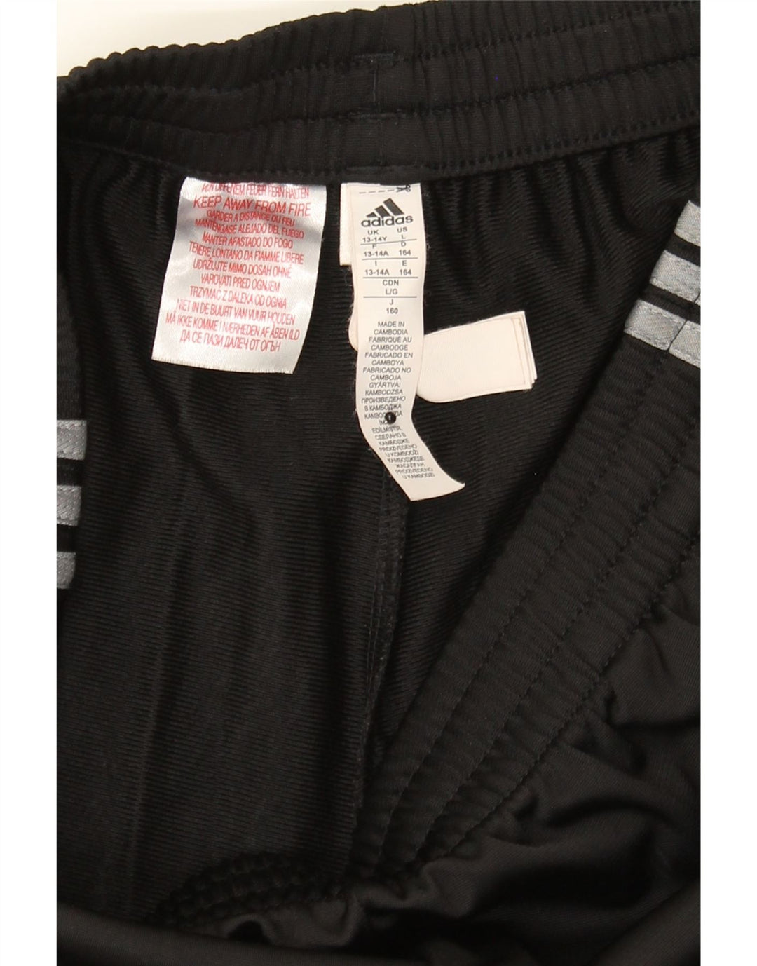 ADIDAS Boys Tracksuit Trousers Joggers 13-14 Years Black Polyester Vintage Adidas and Second-Hand Adidas from Messina Hembry 