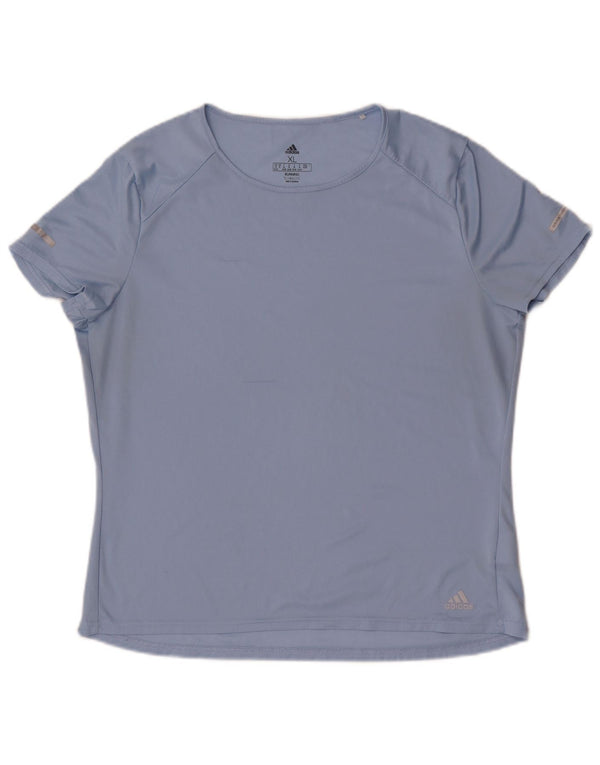 Adidas Womens Climalite T-Shirt Top UK 20/22 XL Blue Polyester