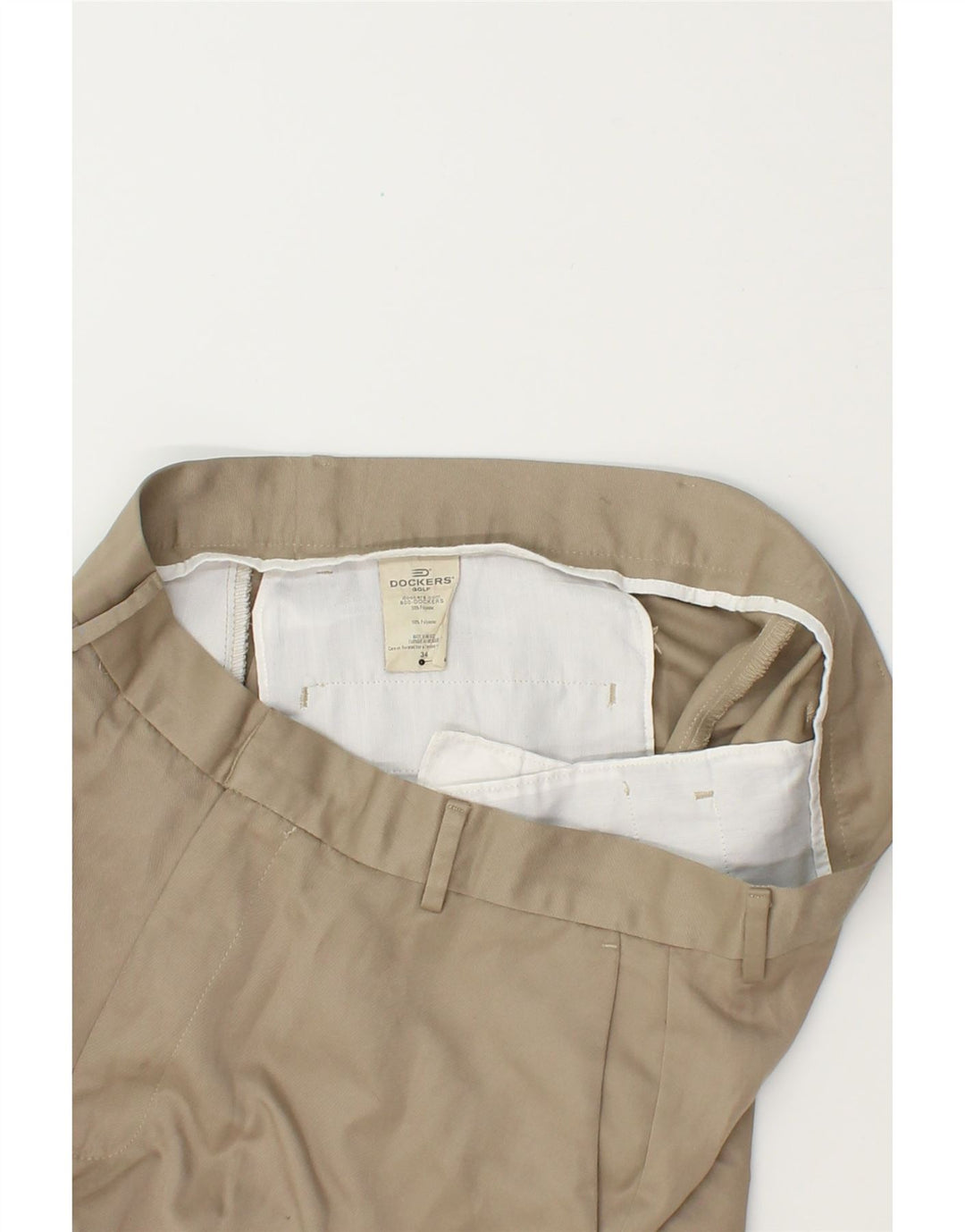 DOCKERS Mens Golf Chino Shorts W34 Large Beige Polyester Vintage Dockers and Second-Hand Dockers from Messina Hembry 