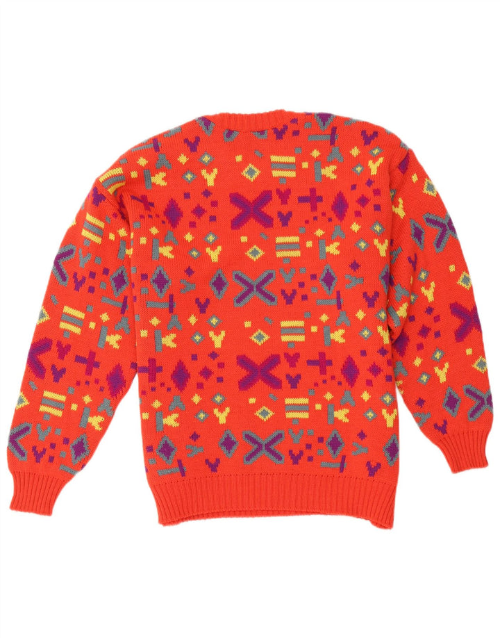 Maglione maglione girocollo da uomo Pancari grande lana geometrica rossa