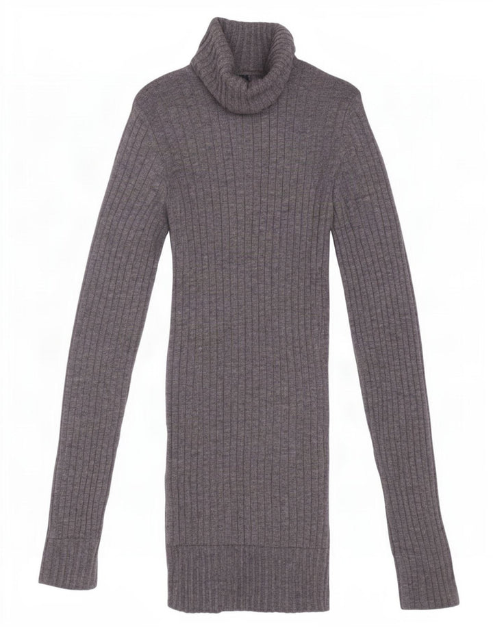 Maglione maglione a collo alto da donna Zara UK 8 piccolo in lana grigia