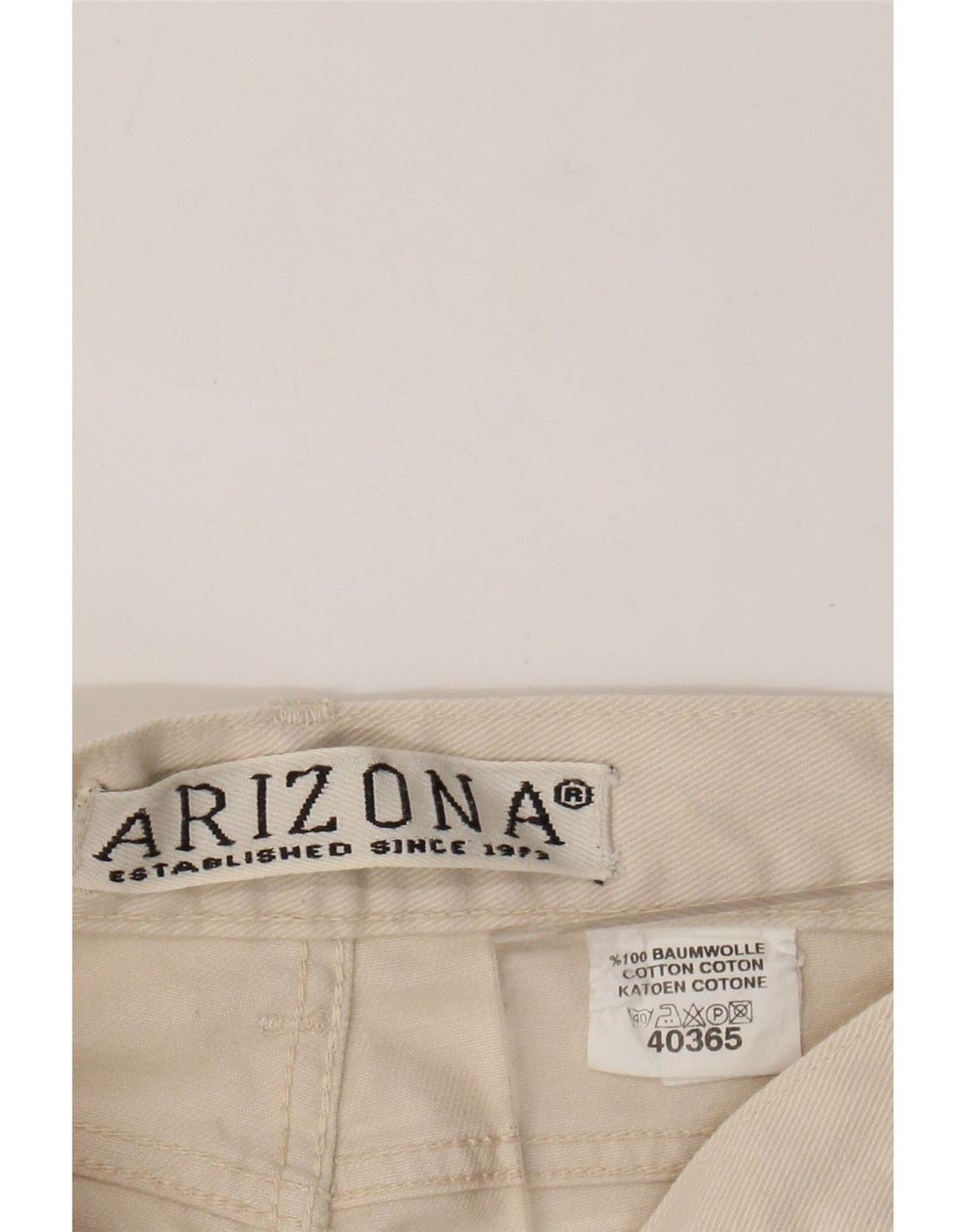 ARIZONA Pantaloni casual affusolati a vita alta da donna W28 L28 Cotone beige