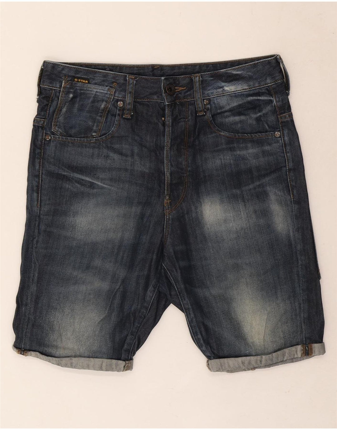 Pantaloncini di jeans da uomo G-Star W29 piccoli in cotone blu