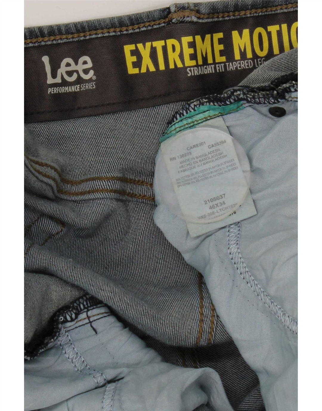 Jeans dritti da uomo Lee Extreme Motion W46 L34 cotone blu
