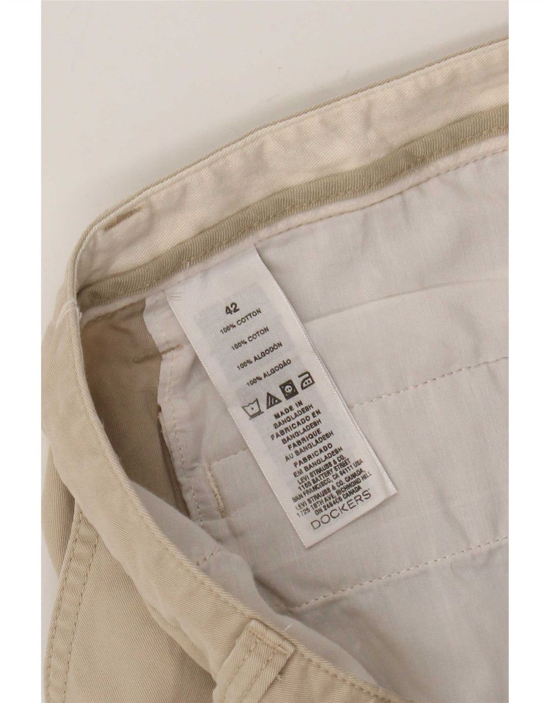 Dockers Mens Cargo Shorts W42 2XL Beige Cotton